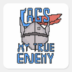 Retro Ridder vs Vertraging Vierkante Sticker
