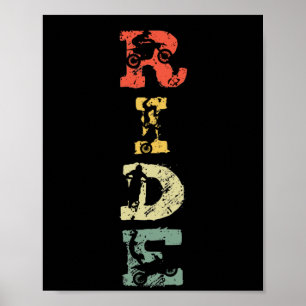 Retro Ride Dirt Bike Motocross-motorrijwiel Poster