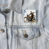 "Retro Ride" Vierkante Button 5,1 Cm (In situ)