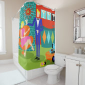 Rétro rideau en douche de couples de Martini (En situation)