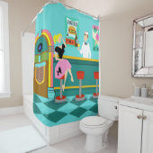 Rétro rideau en douche de fontaine de soude (En situation)