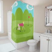 Rétro rideau en douche de golfeur (En situation)