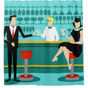 Rétro rideau en douche de salon de cocktail