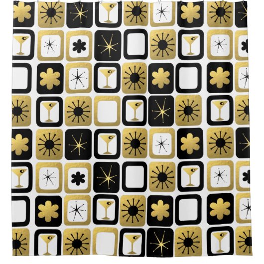 Rétro rideau en douche fascinant d'or (Devant)