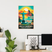 Retro Rio – Christus de Verlosser Poster (Thuiskantoor)