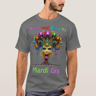 Retro ritmes van Mardi Gras kralen Fusion Cajun Pa T-shirt