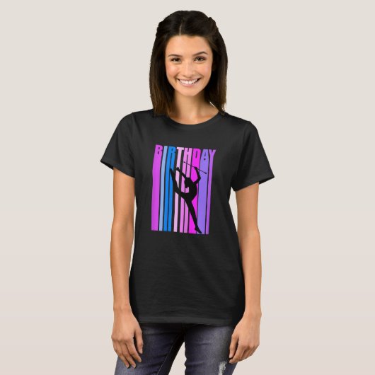 Retro ritmische gymnastiek Vrouwen Baton Twirling T-shirt (Voorkant volledig)