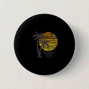 Retro Riviera Maya Mexico Strand Zonsondergang Her Ronde Button 5,7 Cm