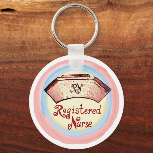 Retro RN Nurse Pet Sleutelhanger (Voorkant)
