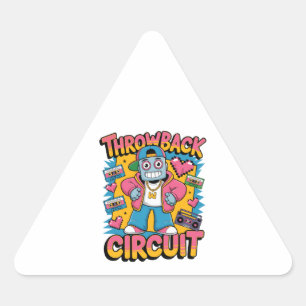 Retro Robot 90s Hip Hop Design – Leuke Cartoon Goo Driehoek Sticker