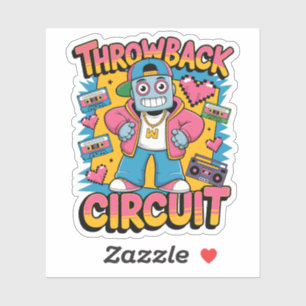 Retro Robot 90s Hip Hop Design – Leuke Cartoon Goo Sticker