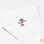 Retro Robot Cartoon Fun Red en Silver AI Bot Ronde Sticker