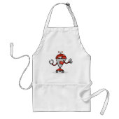 Retro Robot Cartoon Fun Red en Silver AI Bot Standaard Schort (Voorkant)