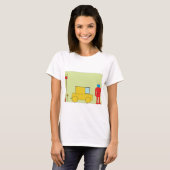 Retro robot en auto t-shirt (Voorkant volledig)