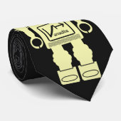 Retro Robot Geel Stropdas (Opgerold)