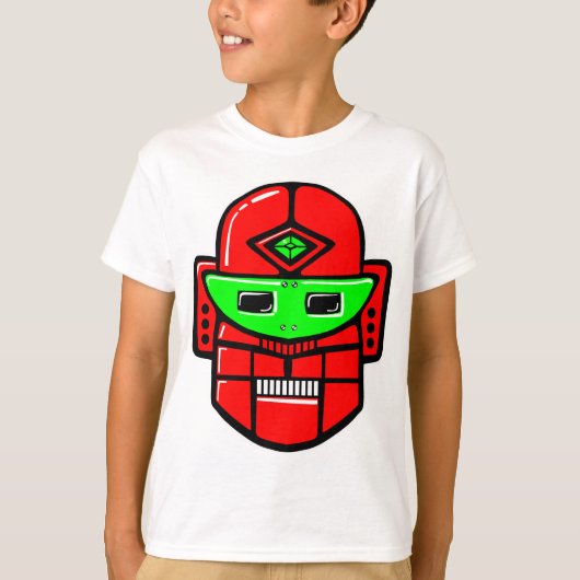 Retro Robot Head - Gepersonaliseerd T-shirt (Voorkant)