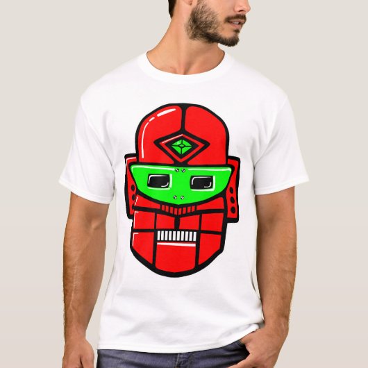 Retro Robot Head - Gepersonaliseerd T-shirt (Voorkant)