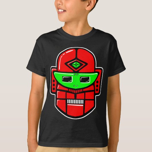 Retro Robot Head - Gepersonaliseerd T-shirt (Voorkant)