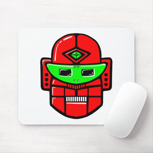 Retro Robot Head Muismat (Met muis)