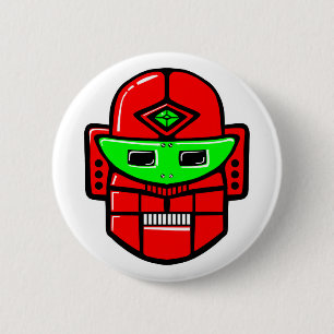 Retro Robot Head Ronde Button 5,7 Cm