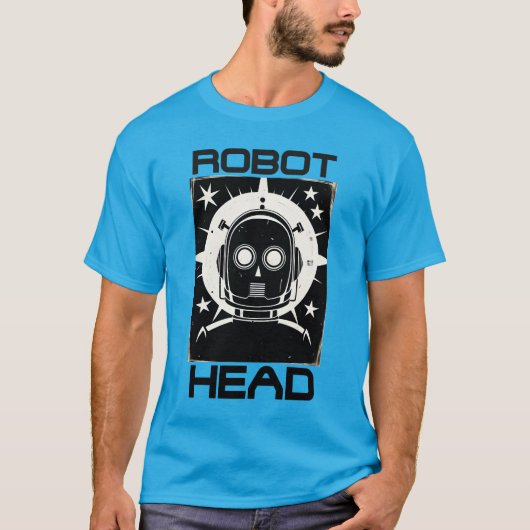 Retro Robot Head T-shirt (Voorkant)