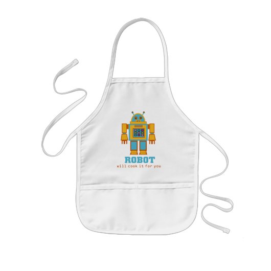 Retro Robot Kinder Schort (Voorkant)
