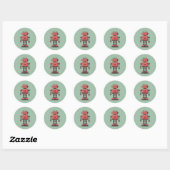 Retro  Robot Ronde Sticker (Vel)
