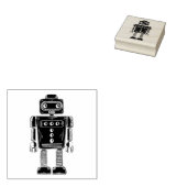 Retro Robot Rubberstempel (Gestempeld)