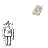 Retro Robot Rubberstempel (Gestempeld)