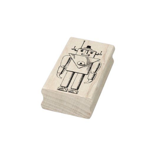 Retro Robot Rubberstempel (Stempel)