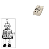Retro Robot Rubberstempel (Gestempeld)