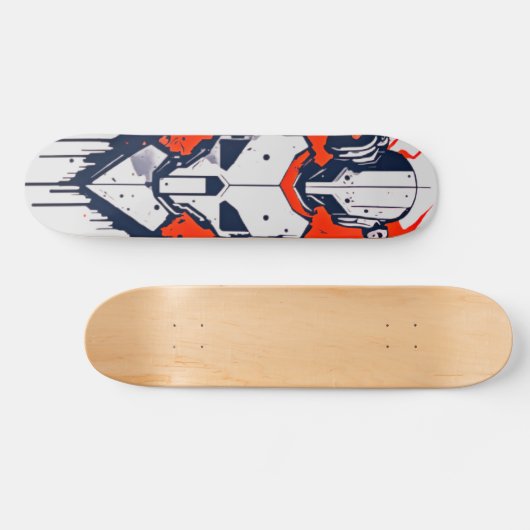 Retro Robot Skateboard - Time Traveller's Ride (Horz)