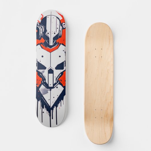 Retro Robot Skateboard - Time Traveller's Ride (Recto)