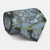 Retro Robot Speelgoed Stropdas (Opgerold)