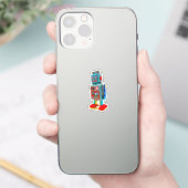 RETRO ROBOT STICKER (Telefoon)