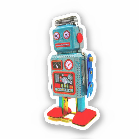 RETRO ROBOT STICKER (Voorkant)