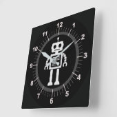 Retro Robot Vierkante Klok (Hoek)