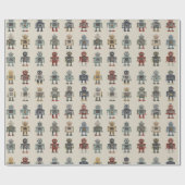 Retro Robot Wrapping Paper Cadeaupapier (Vlak)