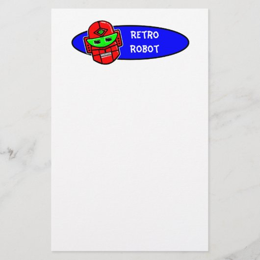 Retro Robot zegt: Briefpapier (Voorkant)