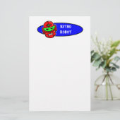 Retro Robot zegt: Briefpapier (Staand voorkant)