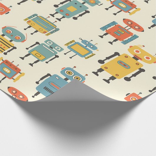 Retro Robots inpakpapier (Hoek)