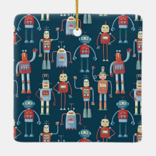 Retro  robots keramisch siermiddel keramisch ornament (Achterkant)