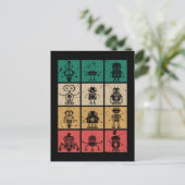 Retro Robots  robotica Briefkaart (Staand voorkant)