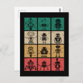 Retro Robots  robotica Briefkaart (Voorkant / Achterkant)
