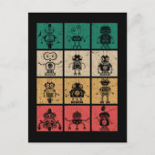 Retro Robots  robotica Briefkaart (Voorkant)