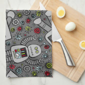 Retro Robots Theedoek (Quarter Fold)