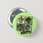 retro robotto badge ronde button 5,7 cm (Voorkant /achterkant)