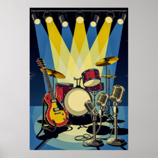 Retro Rock and Roll Concert Vintage Poster