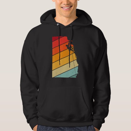 Retro Rock Climbing -Bouldering - Adventure- Wall  Hoodie (Voorkant)