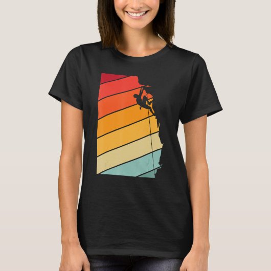 Retro Rock Climbing -Bouldering - Adventure- Wall T-shirt (Voorkant)